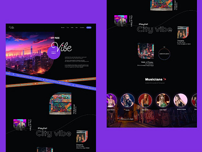 Vibe - Your Personal Music Website build citymusic design designdrug figma hollywood music musicalbum musicwebsite ui uiux vibe watchmegrow webdesign webdesigner