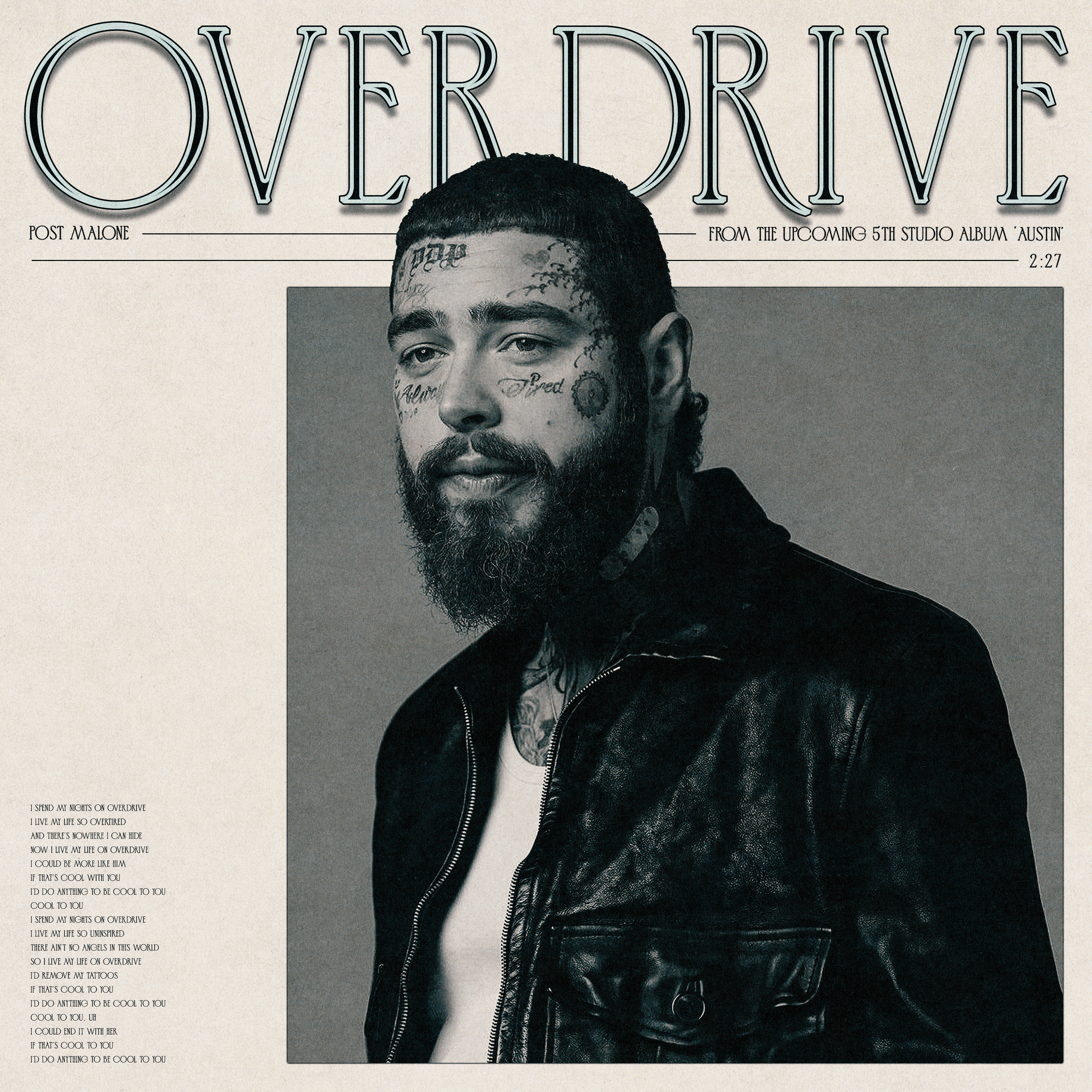 Post Malone - Overdrive (Concept Cover Art) album art cover art design digital art music art photoshop post malone