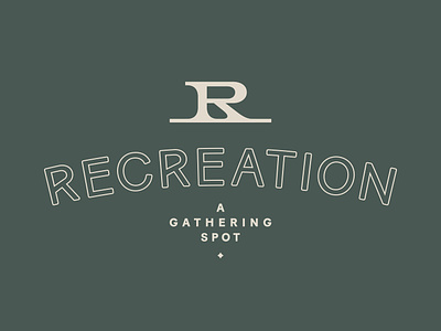 Recreation badge brand brand identity brand mark branding food gather hospitality icon identity mark letter lettermark logo monogram r restaurant southern symbol typography