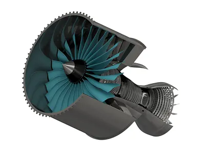 Turbofan Engine - Turbine 3d 3d design autodesk design engine fan inventor rendering turbofan