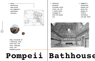 Pages from Art of Bathing Book bathing book book design design graphic design illustration pompeii reading typography vector