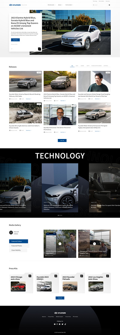 Hyundai News Website cars hyundai newwebsite ui uidesign ux webdesign website