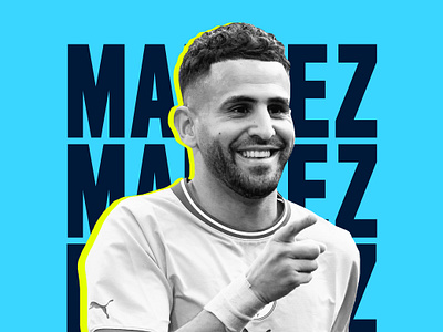 Riyad Mahrez - Manchester City Poster algeria algerie caf citizenz design faf football graphic design mahrez manchester city mancity poster riyad mahrez soccer الجزائر رياض محرز محرز