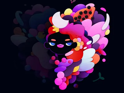 Half Heart abstract cartoon character concept design illustration vector zutto