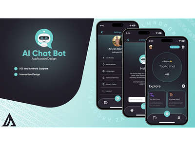 AI Chat Bot App 3d android animation app application art branding chat bot design figma graphic design illustration ios logo motion graphics ui ui design uiux ux vector