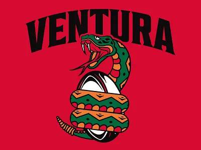 Rattlesnake Illustration ball design graphic design illustration rattlesnake red rugby rugby ball snake snakes tongue vector ventura viper