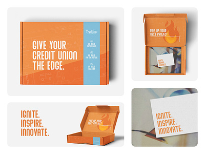 Fire Up Box Packaging bank box design credit union financial fire ignite packaging