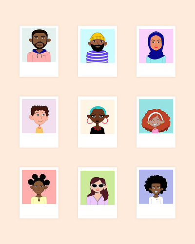 People avatar collection design illustration uiux