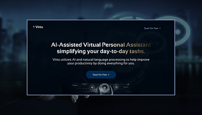 Ai Virtual Assistant landing page product design ui uiux webdesign