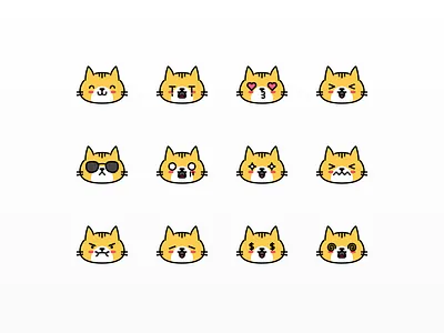 Cat Emoticon - Icon Pack cat cat emoji cat emoticon cat face cat icon colored cute cat emoji emoticon icon pack icons outline