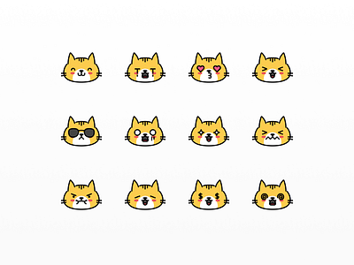 Cat Emoticon - Icon Pack cat cat emoji cat emoticon cat face cat icon colored cute cat emoji emoticon icon pack icons outline