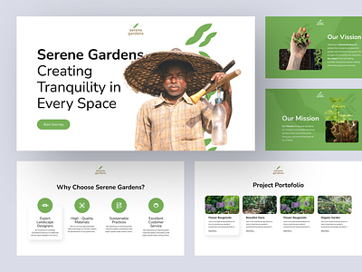 Serene Gardens ~ Pitch Deck branding design farm graphic design green layout marketing minimalist pitch deck presentation sales simple