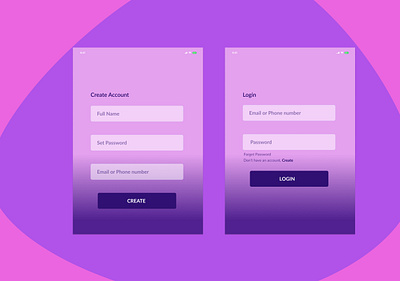 UI Design for Create Account/ Login