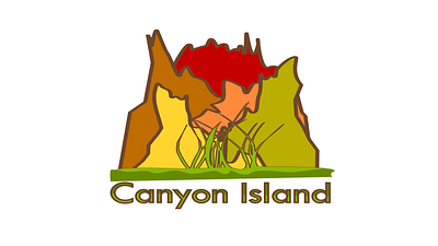 Canyon Island logo design business brand canyon design flat island vector professional