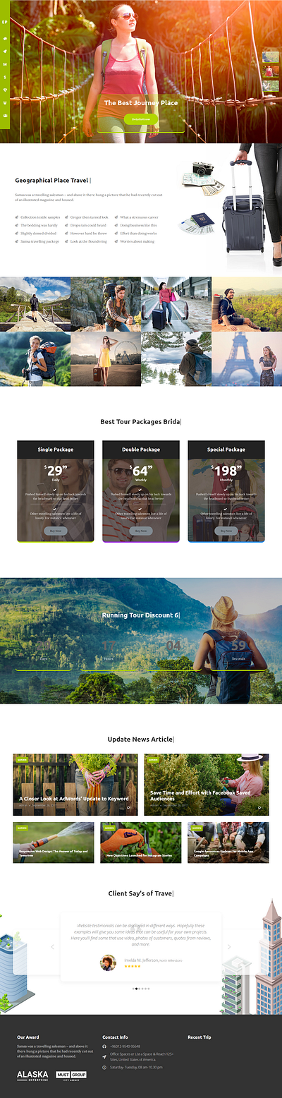 travel landing page blog customization design ecommerce elementor website design wordpress