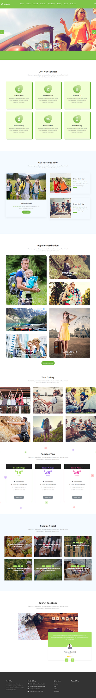 Travelling Template blog customization design ecommerce elementor website design wordpress