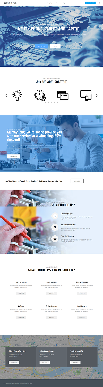 Technician Template 3 blog customization design ecommerce elementor website design wordpress