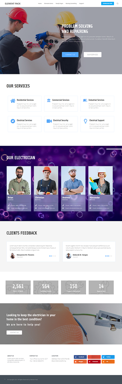 Technician Template 5 blog customization design ecommerce elementor website design wordpress