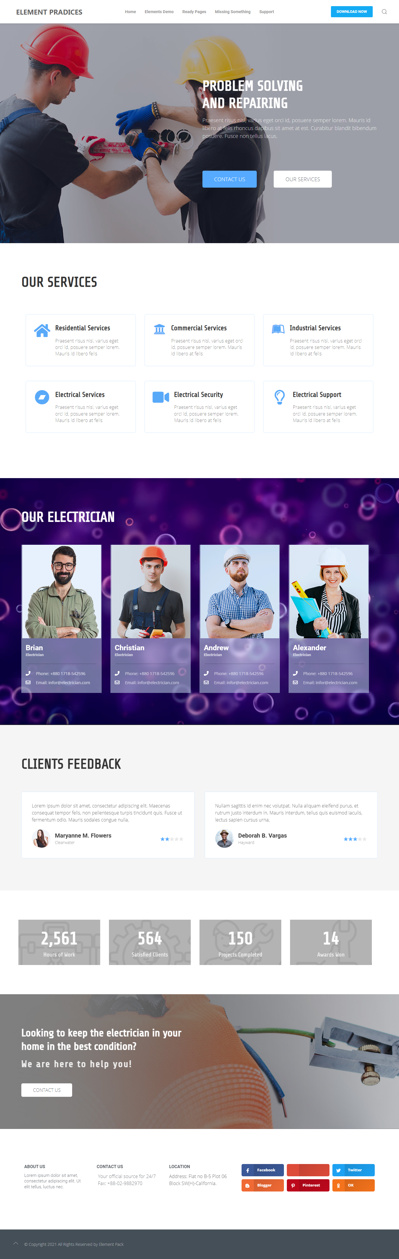 Technician Template 6 blog customization design ecommerce elementor website design wordpress