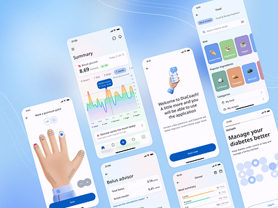 Health App Design appdesign design diabetescare diabetesmanagement diabetessupport digitalhealth healthandwellness healthappdesign healthcareapp healthtech mobileapp personalhealth ui wellnessapp