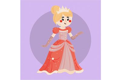 Beautiful Princess Concept Illustration barbie beautiful cinderella crown dress fairy girl illustration pink princess queen vector