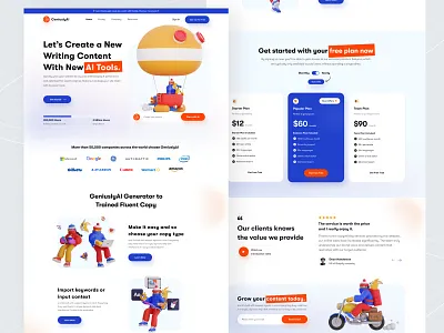 GeniuslyAI - Copywriting Landing Page automated marketing orenji studio