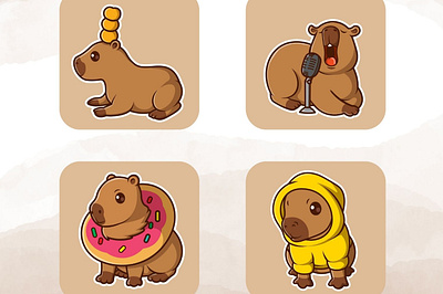 BUNDLE OF STICKER CATALYSTVIBE CAPYBARA artist