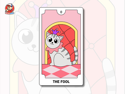 Joy in Life with Tarot Cards Oracle The Fool and the Cute Cat thefool vectorstyle