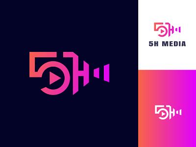 5H Media - Logo design a b c d e f g h i j k l m n brand identity branding dribbble logo dribbble portfolio edia player letter logo logo design logo maker logodesign media modern logo music play record social media video videography vlc media player