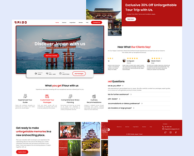 Gaido | Tour and Travel Landing Page illustration japan landing page tour travel ui ui design