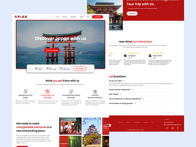 Gaido | Tour and Travel Landing Page illustration japan landing page tour travel ui ui design