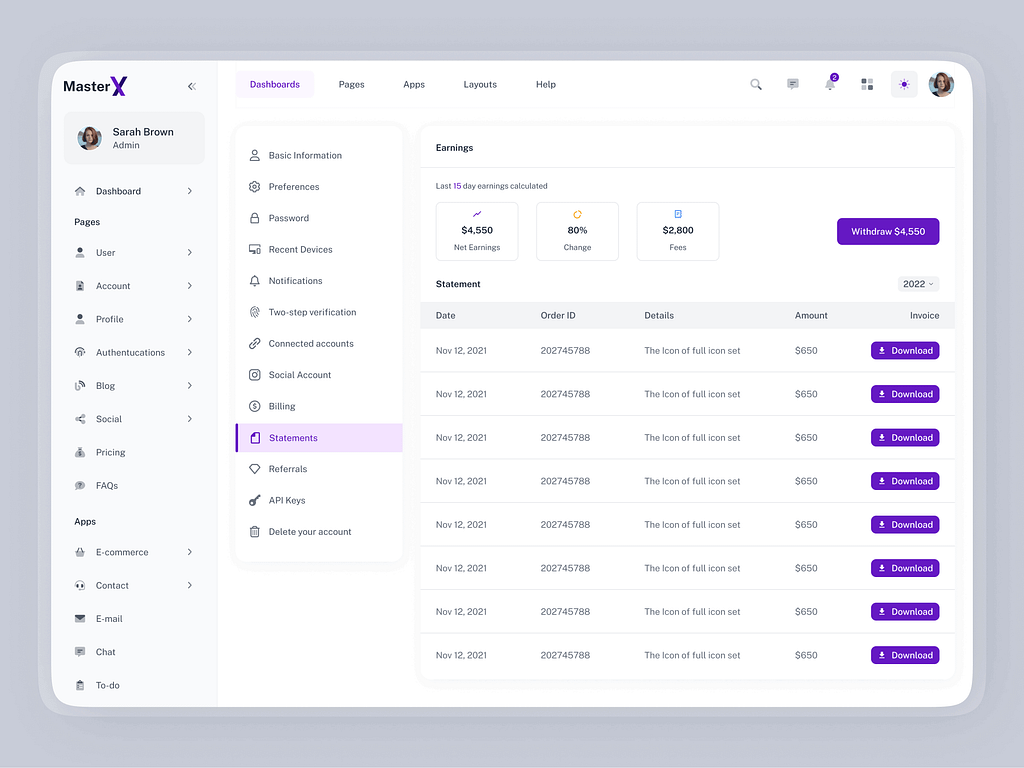 Statements detail page by Kalyan Bhattacharjee Tanmoy on Dribbble