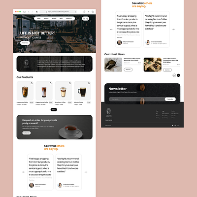 Damiun Coffee Shop - Web Design branding coffee coffeeshop damiun design design app designerindonesia drink ecommerce food graphic design illustration indonesia ios logo ui ux uxindonesia vector webdesign