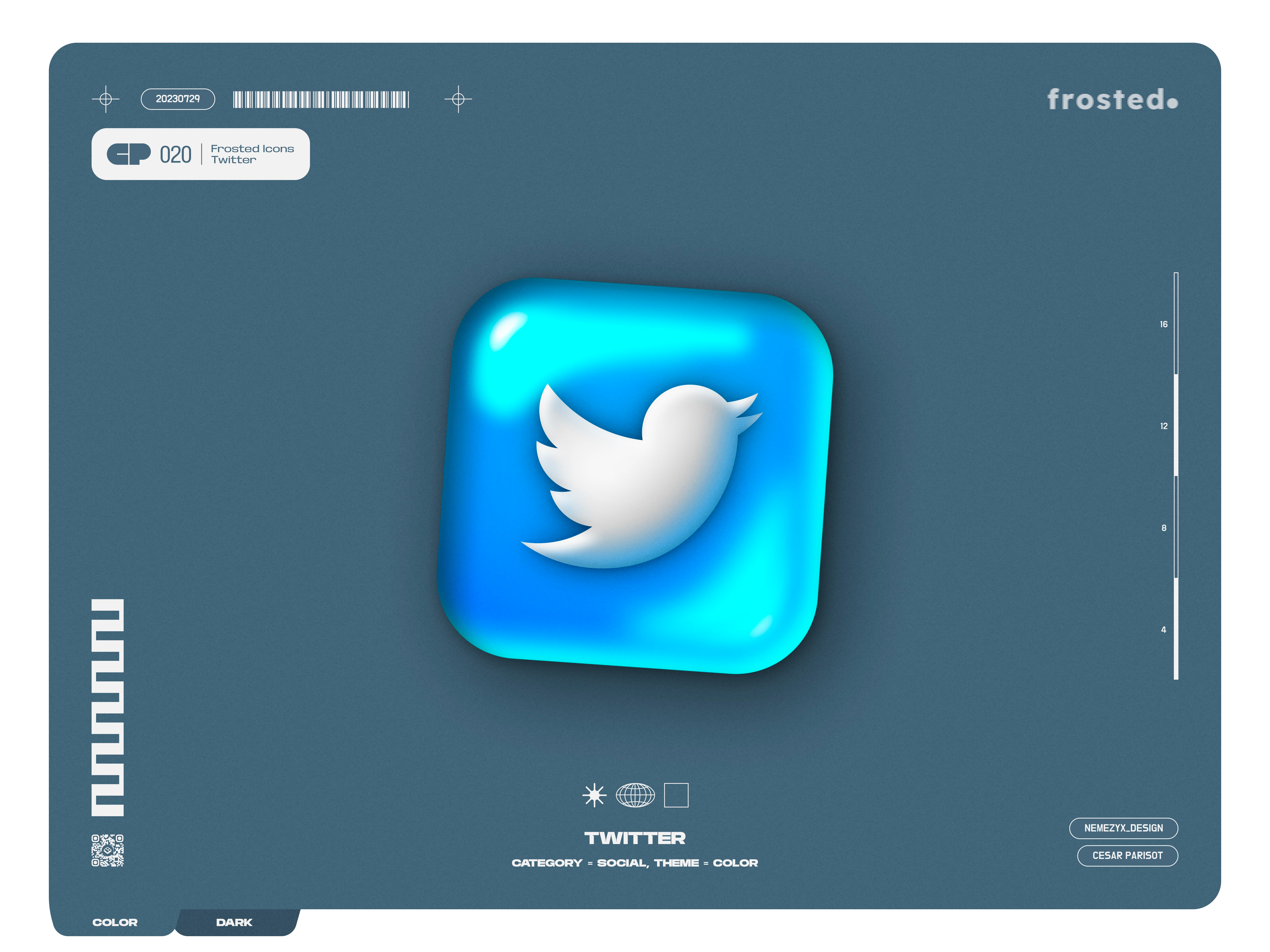 Frosted. Icons - 020 - Former Twitter blown glass blue blue icon branding designeveryday figma frosted frosted glass glassmorphism graphic design icon icon design icon pack icon set logo nemezyx neumorphism twiter logo twitter twitter icon