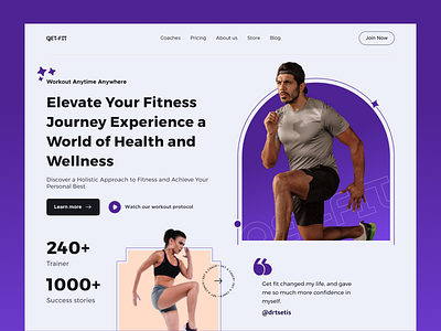 Get-Fit - Fitness Landing page branding coaching cult.fit design fit fitness landing page map my road mobile myfitnesspal online fitness training ui user inteface ux web web design