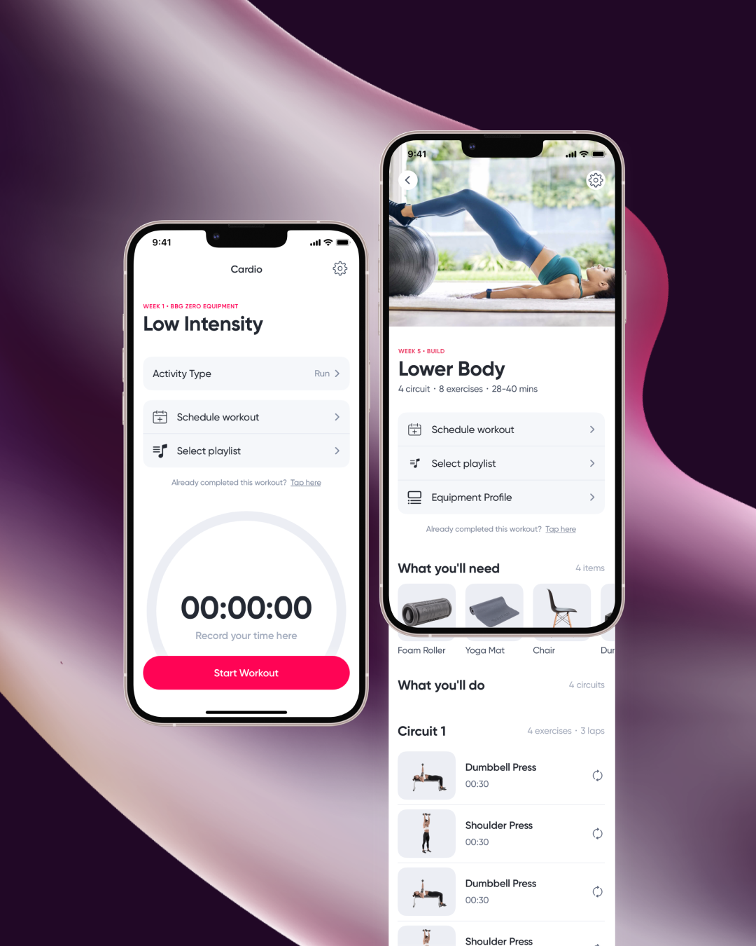 Workout overview - Sweat Mobile App app fitness ui uiux ux workout