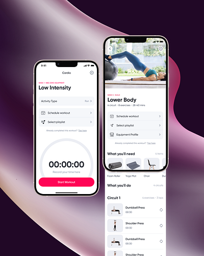 Workout overview - Sweat Mobile App app fitness ui uiux ux workout