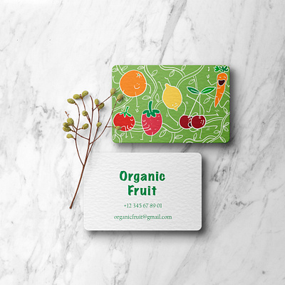 Organic Fruit businesscard calendar concept doodle doodleart fruit fruitshop gift wrop shoppingbag