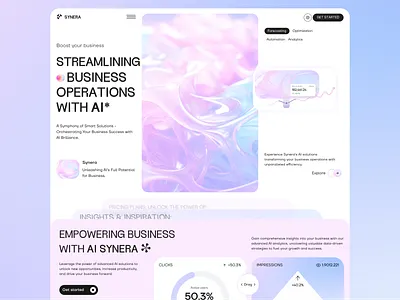 AI Business Optimization Software UI ai platform ai startup automation banking business intelligence business optimization customer service devops finance fintech fintech landing page fintech website ui operation risk management saas saas landing page startup ui ux web web design
