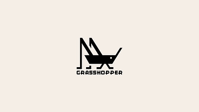 Grasshopper logo acute animal black branding company creative design graphic design grasshopper illustration insect logo logofolio modern nature portfolio sale vector