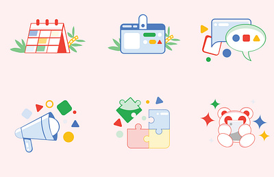 Office Icons And Symbols app branding design graphic design illustration ui vector