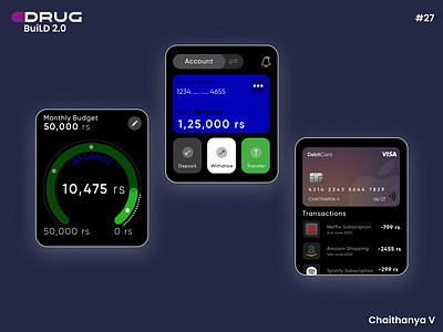 Track Your Expense - Smart watch UI build2.0 design ui watchmegrow
