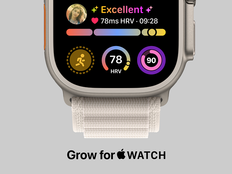 Grow for Apple Watch app ui apple watch complications health watch face wathos wellbeing widgets