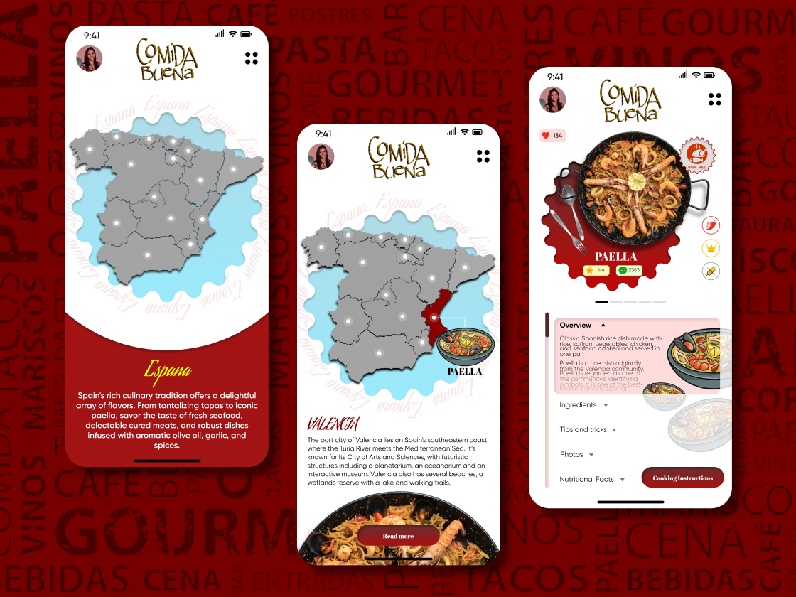 COMIDA BUENA - App UI build2.0 design ui watchmegrow
