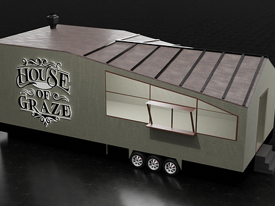 House of Graze Car 3d 3d logo 3d model blender branding car caravan coffee car graphic design illustration logo vector