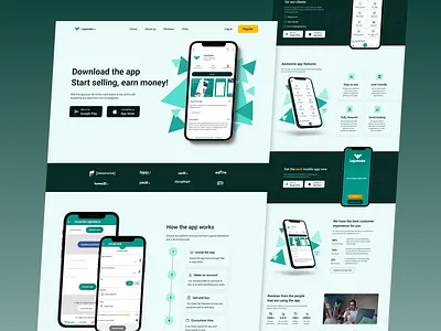 Saas Landing Page app design landing page logo mobile design saas ui user experience ux web design