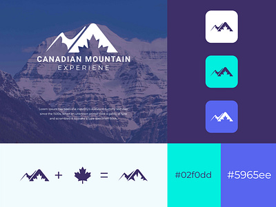 Canadian mountain logo design. Maple mountain logo app apps logo branding canada design gradient logo graphic design illustration leaf logo logo design maple mountain logo ui