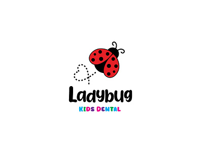 Ladybug kids dental logo branding design graphic design illustration illustrator logo typography vector