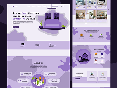 Homsy / Home interior Landing page design illustration landing page logo ui uiux user experience web design
