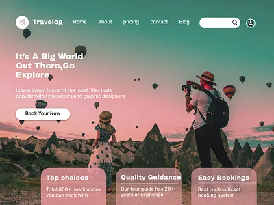 wireframe & design a landing page for a travel company 3d animation app branding design graphic design illustration logo motion graphics ui